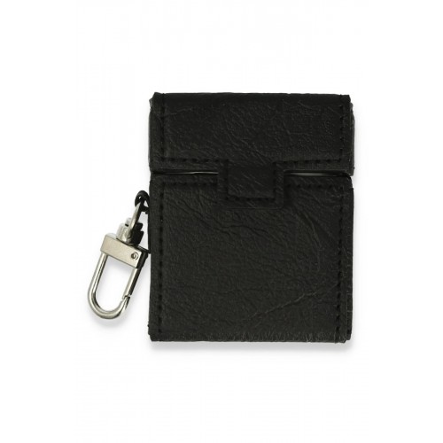 Airpods 2 (2.nesil) Deri Kılıf - Siyah-(5796)