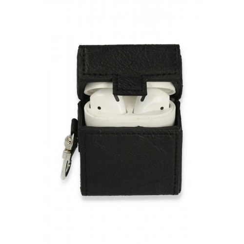 Airpods 2 (2.nesil) Deri Kılıf - Siyah-(5796) Airpods 2 (2.nesil) Deri Kılıf - Siyah-(5796)