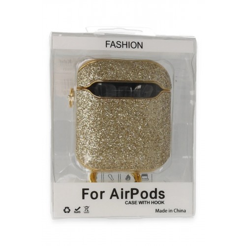 Airpods 2 (2.nesil) Spell Simli Kılıf - Gold-(5796)