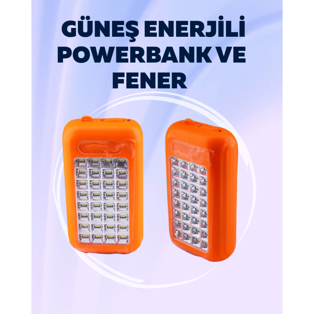 Gold Silver GS-875 Outdoor Powerbank & Işıldak – Güneş Paneli 32 LED 10000 mAh Çift Çıkış