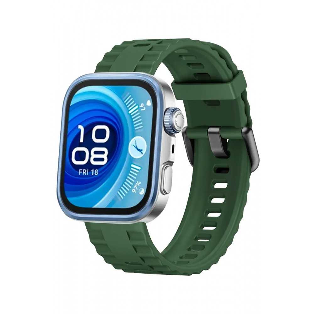 Huawei Watch Fit 3 Klasik Kordon - Koyu Yeşil-(5796)