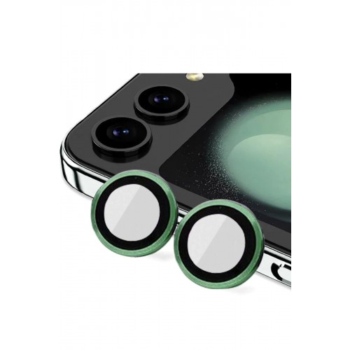 Samsung Galaxy Z Flip 5 Valdez Metal Kamera Lens - Koyu Yeşil-(5796)