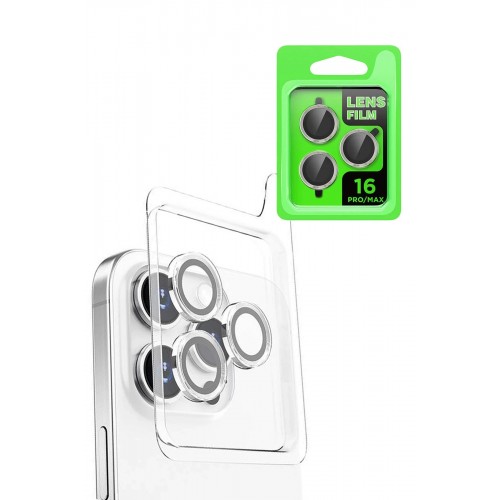 iPhone 16 Pro Raze Metal Kamera Lens - Beyaz-(5796)