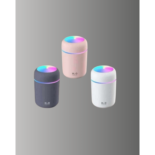 ABS Gövdeli 300ml USB Nemlendirici – Beyaz Gri Pembe Renk