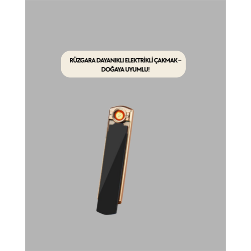 Rüzgar Geçirmez Elektronik Çakmak – Modern Tasarım Metal Gövde