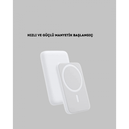 Manyetik Kablosuz Powerbank – iPhone 12/13/14/15 Uyumlu Hızlı Şarjlı Ultra Hafif