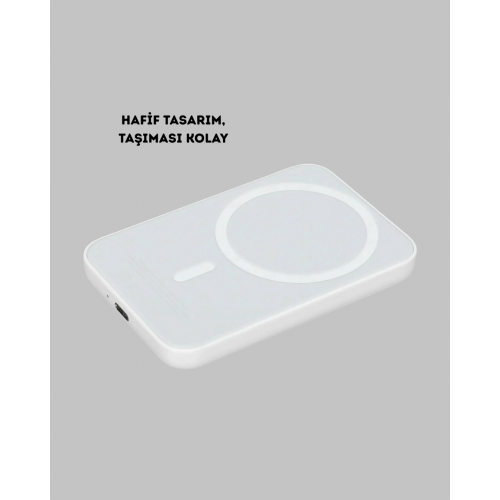 Manyetik Kablosuz Powerbank – iPhone 12/13/14/15 Uyumlu Hızlı Şarjlı Ultra Hafif