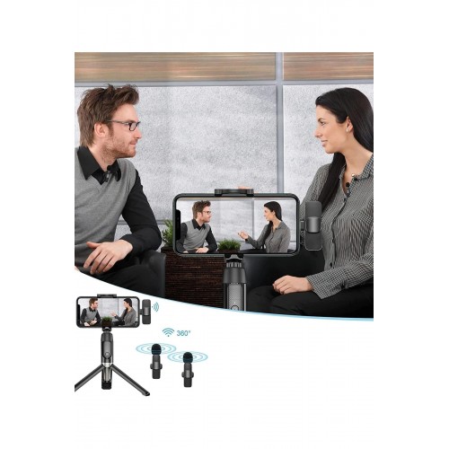 K9 Type-C Uyumlu Mikrofon - Siyah-(5796)