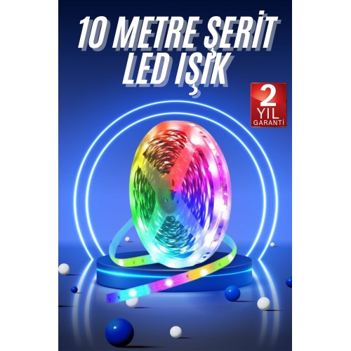 RGB Neon Şerit Led Lamba 10 Metre İç Mekan Tasarımına Uygun