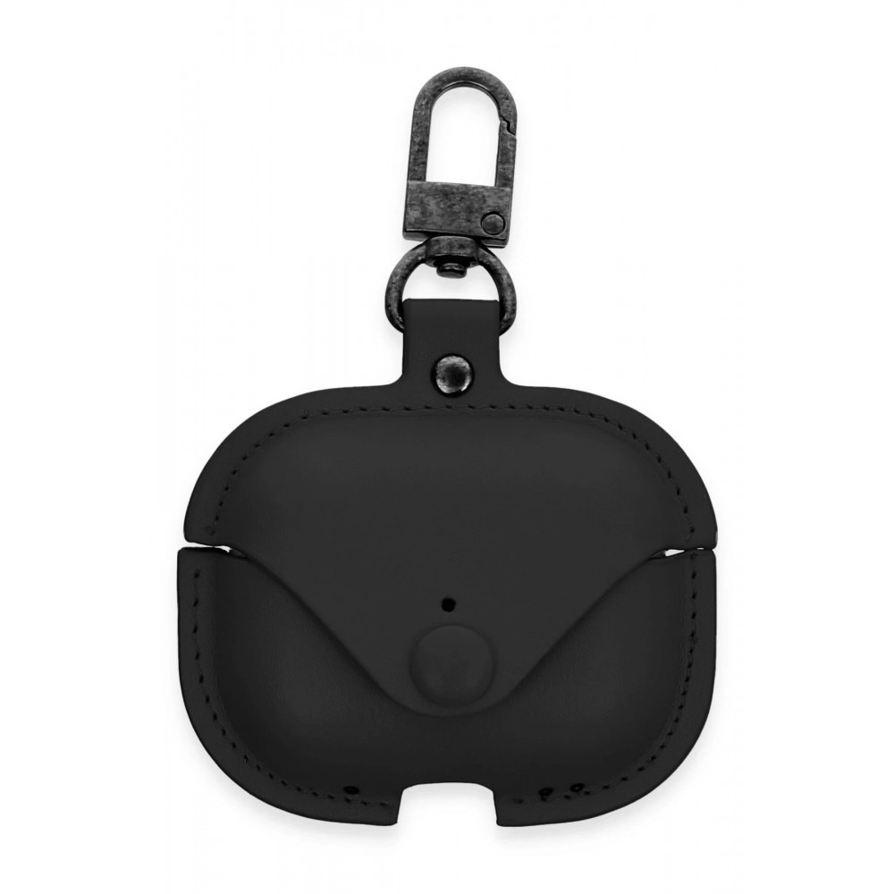 Airpods 3 (3.nesil) Çanta Deri Kılıf - Siyah-(5796)