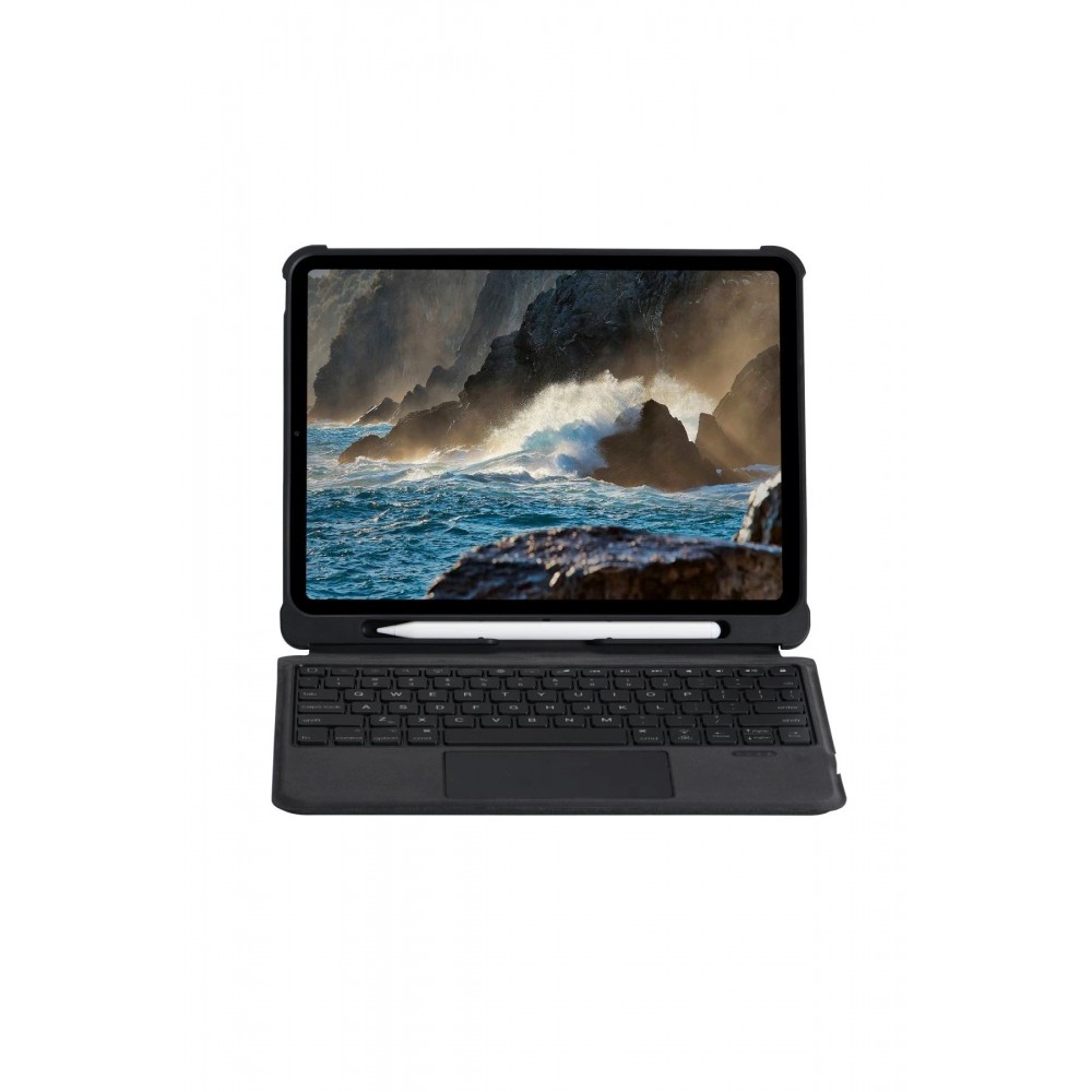 T5207D iPad Pro 11 (2022) Kılıf İnter Ledli Klavyeli Tablet Kılıfı - Siyah-(5796)