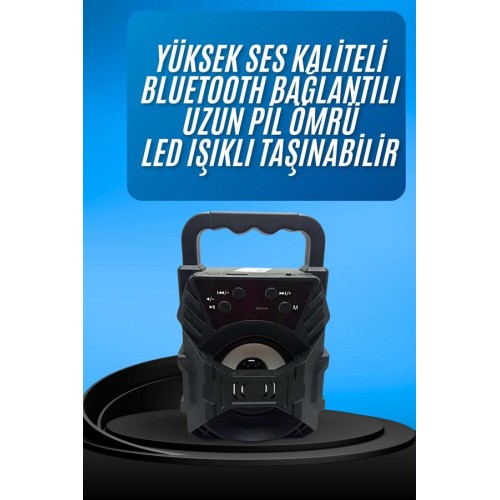 Işıklı Bluetooth Hoparlör Ses Bombası Taşınabilir Yüksek Ses Kaliteli Radyo Özelliği