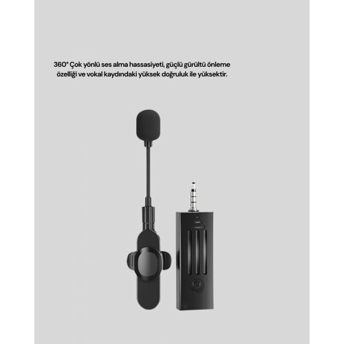 2.4 GHz Kablosuz Yaka Mikrofonu – 60 Metre Menzil Gürültü Azaltma Type-C Şarjlı 2.4 GHz Kablosuz Yaka Mikrofonu – 60 Metre Menzil Gürültü Azaltma Type-C Şarjlı
