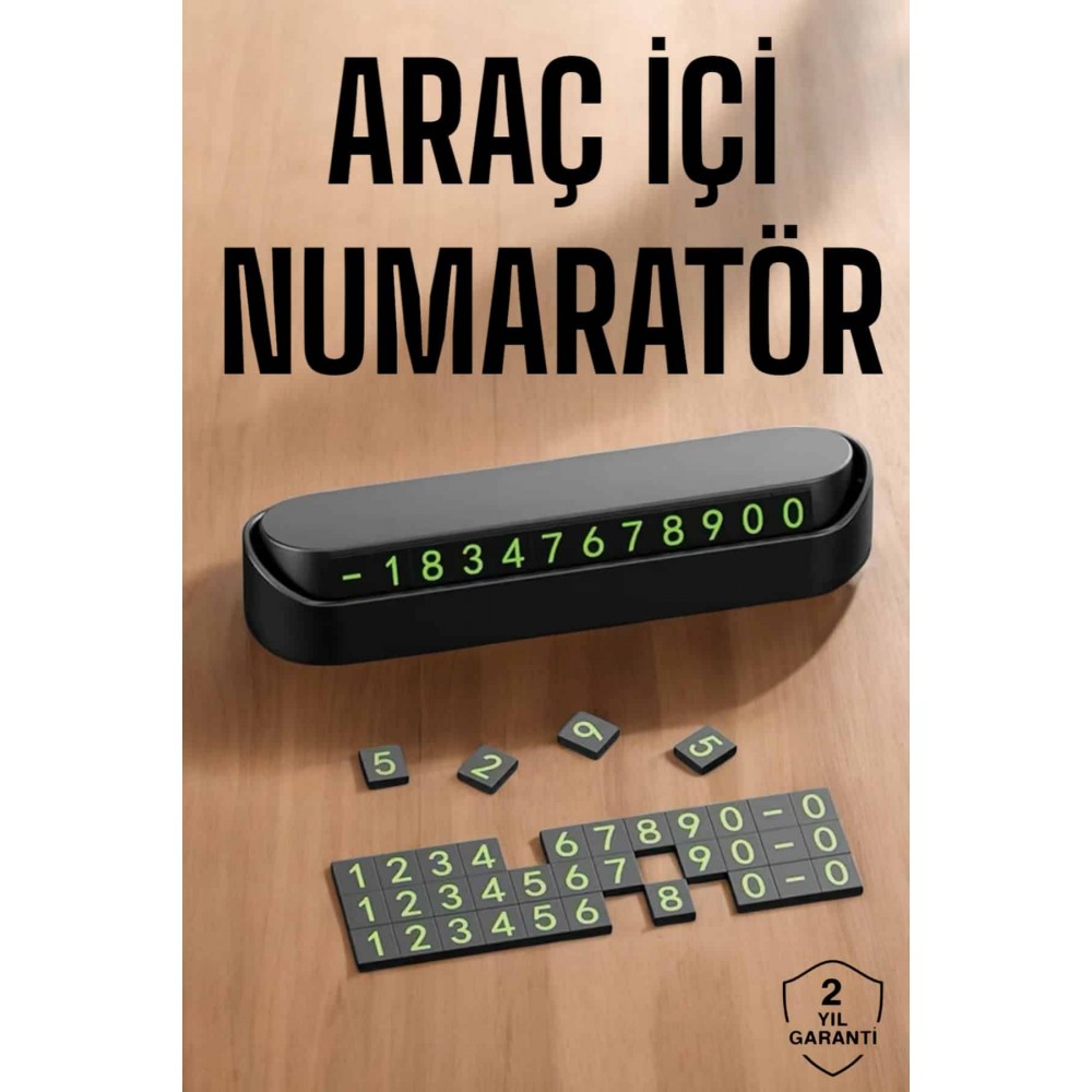 Araç İçi Numaratör Numaralık Torpido Üstü Açılır Kapanır Telefon Numarası Bırakma