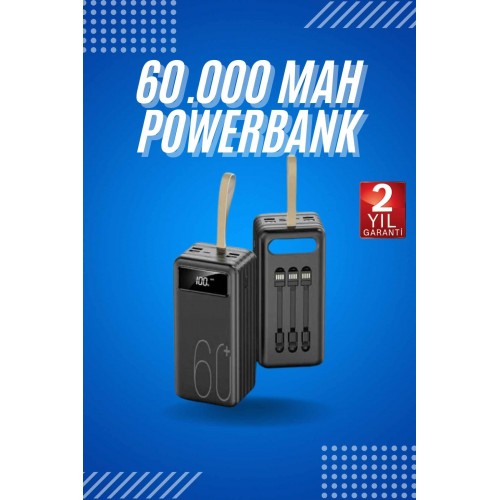 Powerbank Yüksek Kapasiteli 60.000 Mah Hızlı Şarj Şarj Özellikli Batarya
