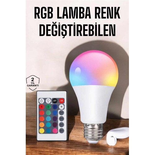 Led Ampul Enerji Dostu RGB Işıklı 100W Led Işık Led Ampul Enerji Dostu RGB Işıklı 100W Led Işık