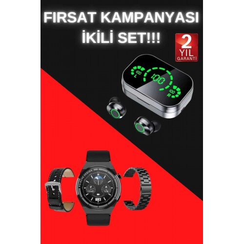 TWS Bluetooth Kulaklık ve Akıllı Saat Uyku Takibi Nabız Ölçer Uzun Pil Ömrü