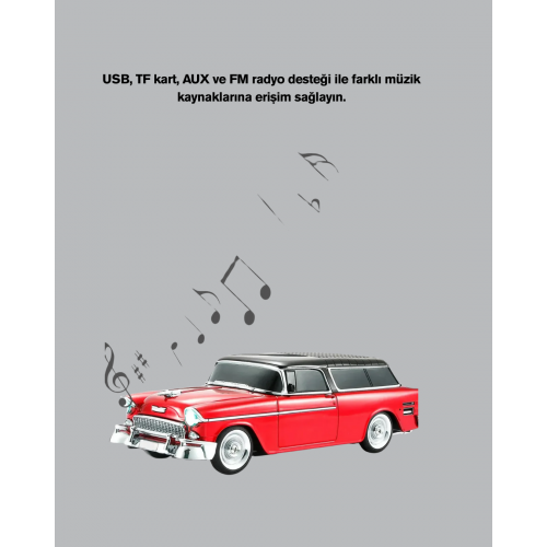 Taşınabilir Klasik Araç Tasarımlı Kablosuz Hoparlör