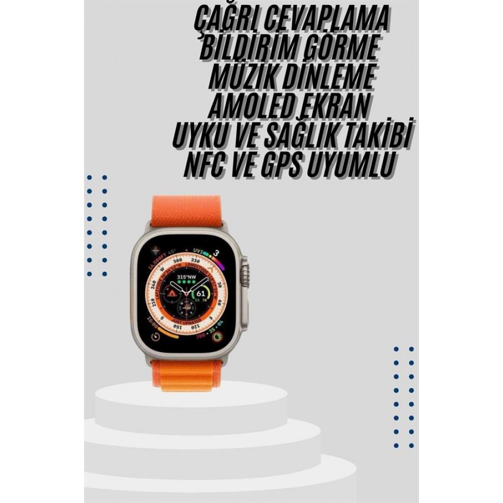 Akıllı Saat Bleutooth Bağlantılı Akıllı Saat Amoled Ekran 49 MM