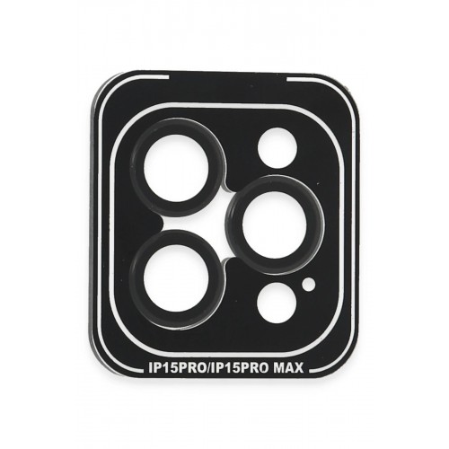 iPhone 15 Pro Max PVD Metal Kamera Lens - Siyah-(5796)