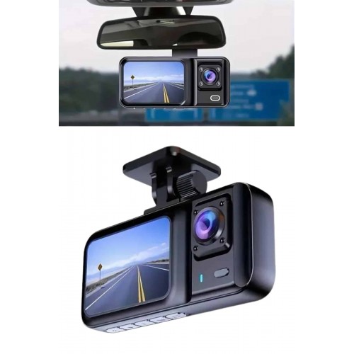 1080p Sürüş Kaydedici 2 İnç Araç Araba Ön İç Arka DVR IPS Ekran