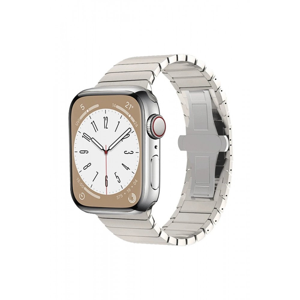 Apple Watch 42mm KR413 Fine Steel Kordon - Yıldız Işığı-(5796)