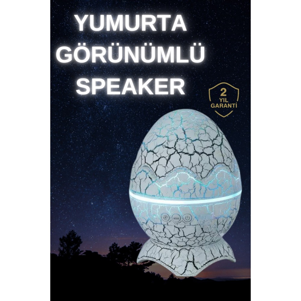 Dinozor Yumurtası Gece Masa Lambası Bluetooth Hoparlör 14 Renk Seçeneği