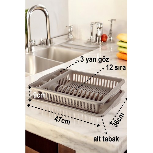 Turk Bulaşık Durulama Sepeti Tabaklık Bulaşık Kurutmalık KAHVE Alessi