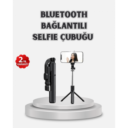 Kablosuz Bluetooth Selfie Çubuğu – 360° Dönebilir Başlık Taşınabilir ve Şık Tasarım