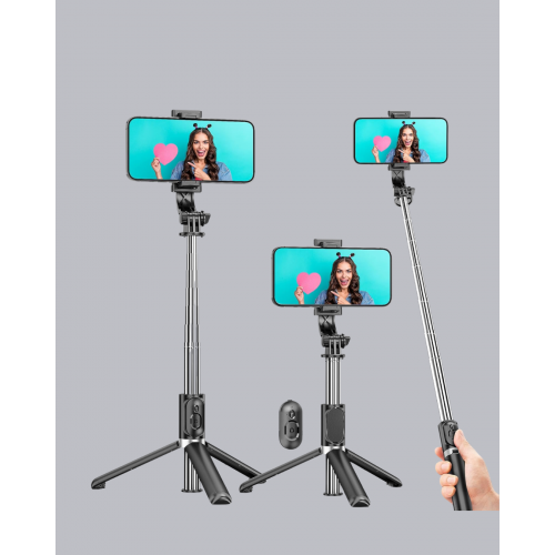 Kablosuz Bluetooth Selfie Çubuğu – 360° Dönebilir Başlık Taşınabilir ve Şık Tasarım Kablosuz Bluetooth Selfie Çubuğu – 360° Dönebilir Başlık Taşınabilir ve Şık Tasarım