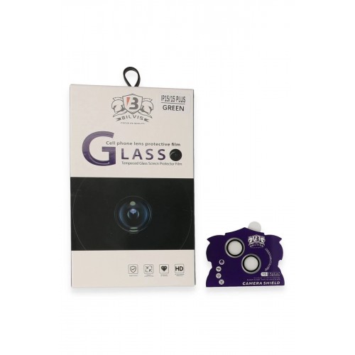 iPhone 15 Bilvis Titan Kamera Lens - Yeşil-(5796)