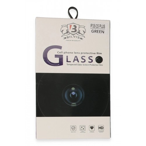 iPhone 15 Bilvis Titan Kamera Lens - Yeşil-(5796)