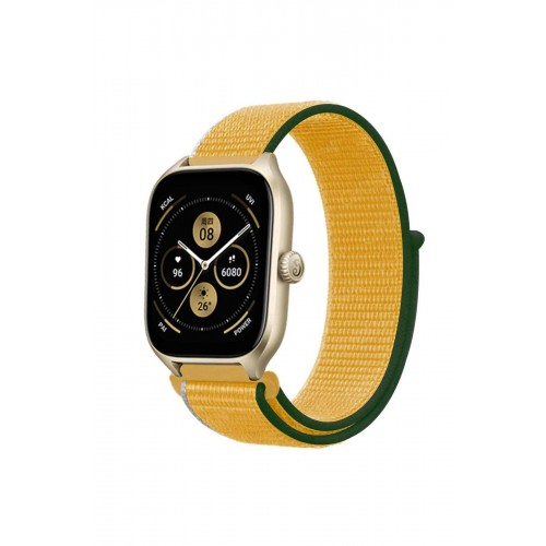 Watch 22mm Hasırlı Cırtcırtlı Kordon - Sarı-(5796)