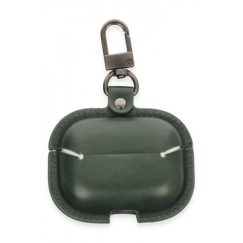 Airpods Pro 2 (2.nesil) Çanta Deri Kılıf - Haki Yeşil-(5796)