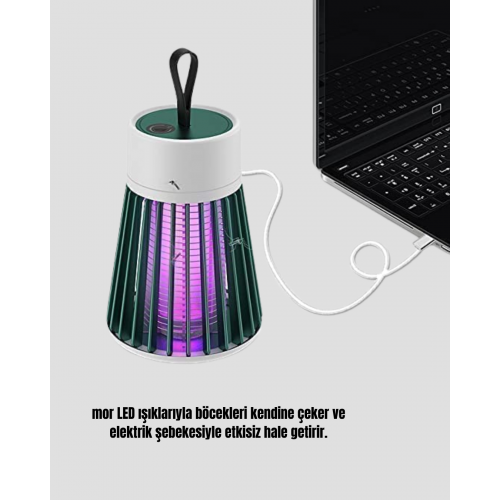 Mor Işıklı Şarjlı Böcek Öldürücü Lamba – Ev Balkon ve Kamp Kullanımına Uygun