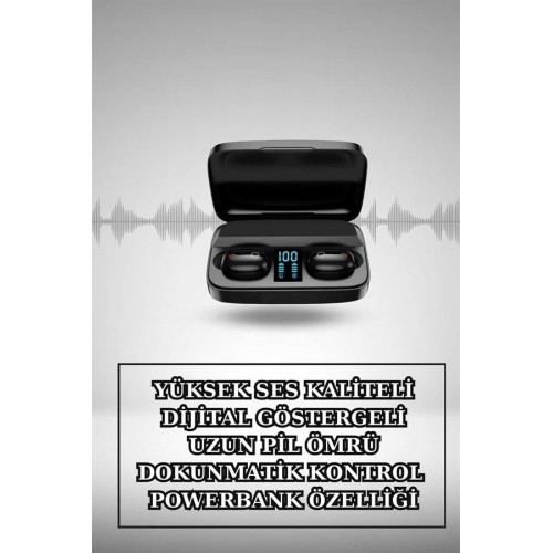 Kablosuz Bluetooth Kulaklık ve Kordon Hediyeli Akıllı Saat Nabız Ölçer Uzun Pil Ömrü