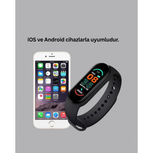 iOS ve Android Uyumlu Akıllı Bileklik – Çok Fonksiyonlu Kullanım iOS ve Android Uyumlu Akıllı Bileklik – Çok Fonksiyonlu Kullanım