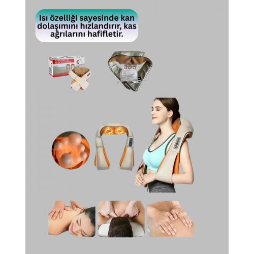 Ovmalı Isıtmalı Masaj Aleti Bel Boyun Omuz İçin Profesyonel Masaj Keyfi Ovmalı Isıtmalı Masaj Aleti Bel Boyun Omuz İçin Profesyonel Masaj Keyfi