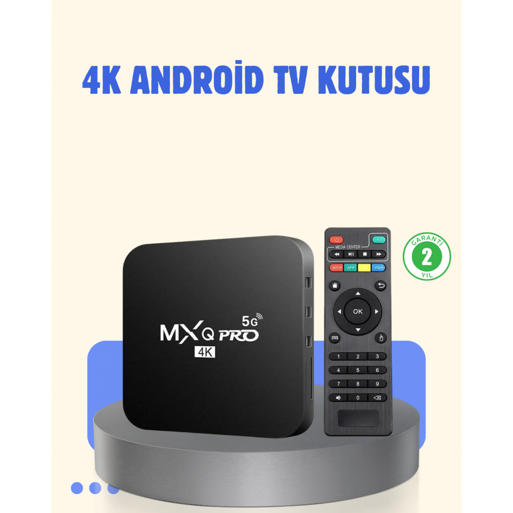 4K Android TV Box – 2GB RAM 16GB ROM Hızlı Wi-Fi Bağlantılı Akıllı Medya Kutusu