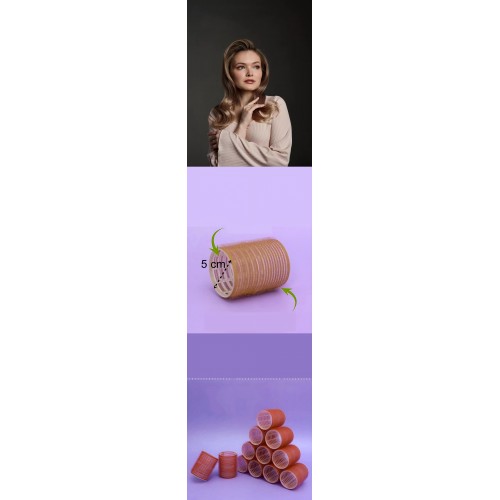 Turk 5 Cm Bigudi Saç Bigudisi Profesyonel 12 ADET