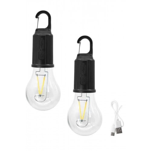 3 Farklı Mod LED'li Şarjlı Asma Kancalı Kamp Lambası Taşınabilir Ampul