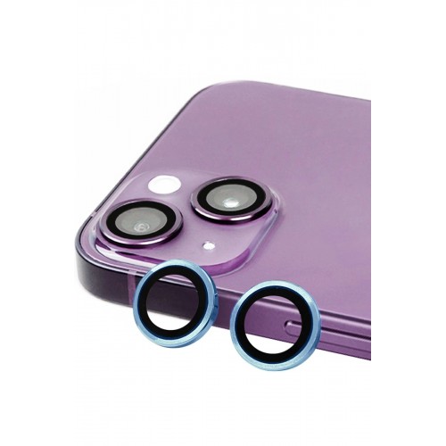 iPhone 15 Raze Metal Kamera Lens - Mavi-(5796)