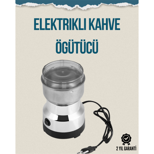 Kompakt Elektrikli Kahve ve Baharat Öğütücü | 14500 Devir Şeffaf Kapaklı Hediye İçin İdeal