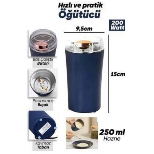 Dayanıklı Paslanmaz Çelik Kolay Kullanım Kahve Ve Baharat Öğütücü