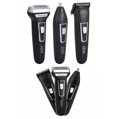 3'lü Set Saç Sakal Kesme Traş Makinesi Burun Kılı Alma Tıraş Makinesi