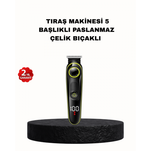 5’i 1 Arada Erkek Bakım Seti Şarjlı Suya Dayanıklı Çok Fonksiyonlu