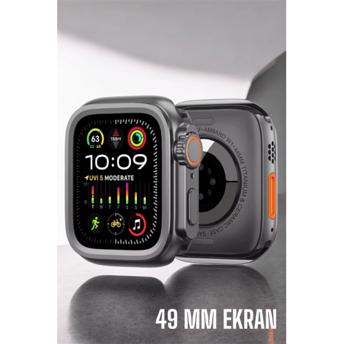 45 MM Gri Kasa Ultra Akıllı Saat Sesli Görüşme Sağlık Takibi Suya Dayanıklı