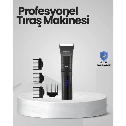 Şarjlı Tıraş Makinesi –Dijital Ekranlı Hızlı Şarjlı Profesyonel Kesim Seti