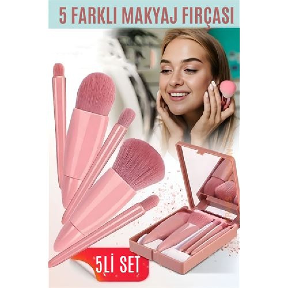 Turk Makyaj Fırça Kiti Aynalı ve Kutulu Profesyonel Makyaj Kiti