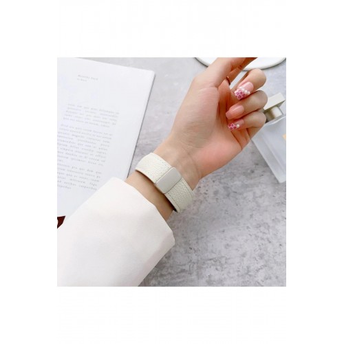 Apple Watch 38mm KR414 Daks Deri Kordon - Lacivert-(5796)